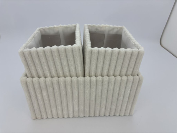 Korb TUVA in weiß aus Materialmix