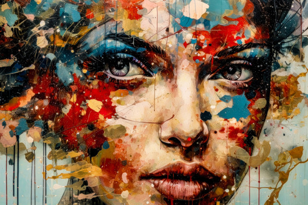 Akustikbild EYES IN COLOUR aus Materialmix