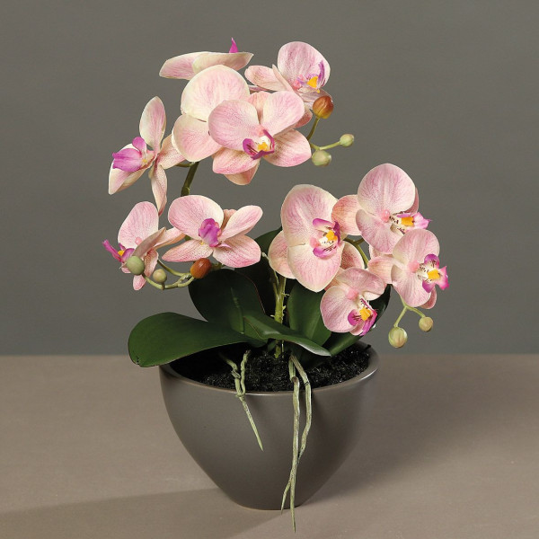 Kunstblume Orchidee in pink aus Kunststoff