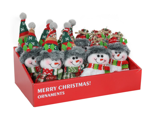 Dekofigur SCHNEEMANN in blau aus Edelstahl