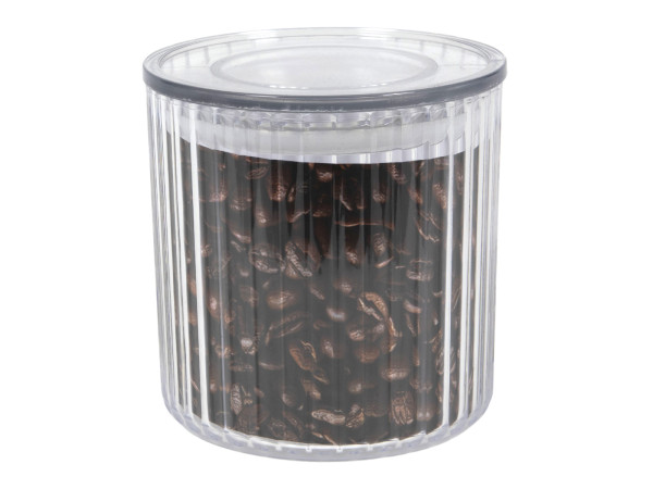 Vorratsdose LINIEN rund in transparent aus Kunststoff