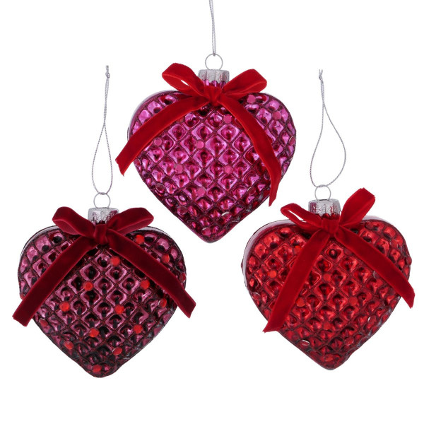 Weihnachtskugel SETTY in pink aus Glas