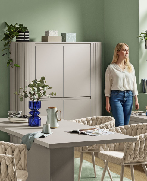 Highboard CAPRINA in sand aus Dekor