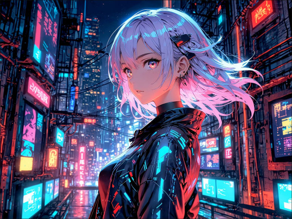 Keilrahmenbild MANGA GIRL I in mehrfarbig aus Holz