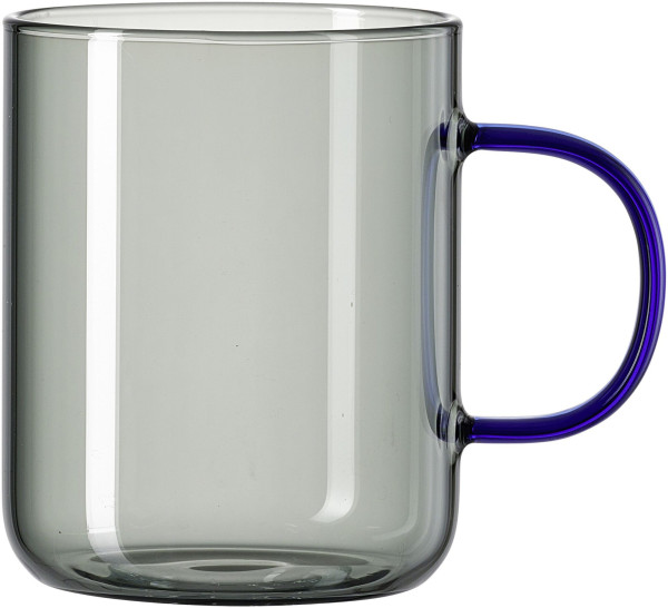 Henkelbecher AMIRA in grau aus Glas