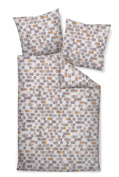 Bettwäsche PALERMO Mako-Satin in beige aus Baumwolle