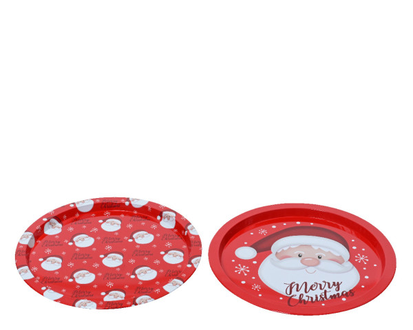 Dekoteller SANTA in mehrfarbig aus Metall