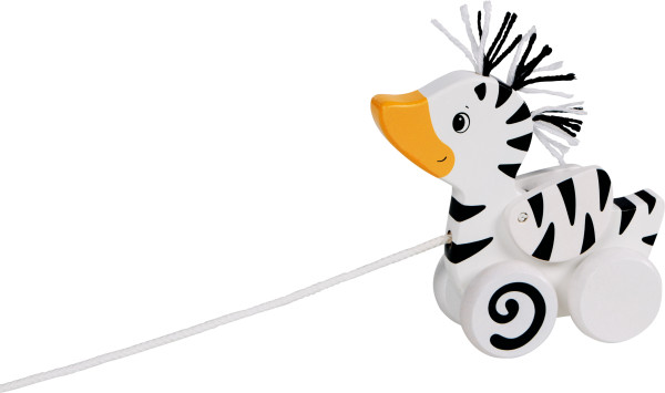 Ziehtier Zebra-Ente in mehrfarbig aus Materialmix
