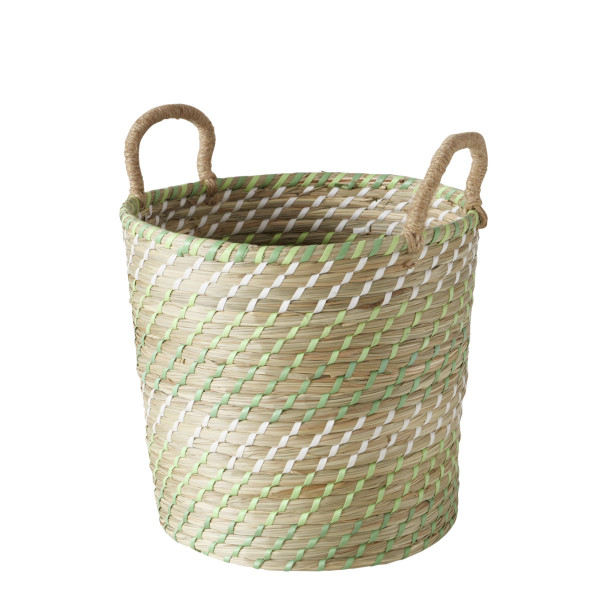 Korb PANIER in grün aus Materialmix
