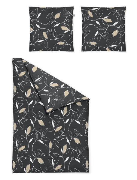 Bettwäsche PIA Satin in graphit aus Baumwolle
