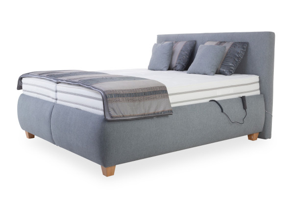 Polsterbett Elastoform OMAR in grau/blau aus Stoff