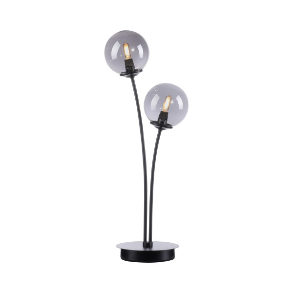 Tischleuchte LED WIDOW in schwarz aus Materialmix