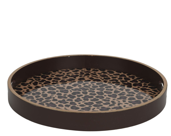 Tablett LEOPARD in braun aus MDF