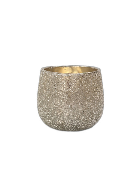Teelichthalter PAILLETTEN in champagner aus Glas