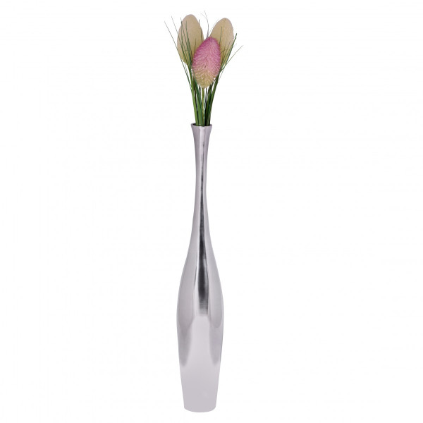 Vase BOTTLE in silberfarben aus Aluminium