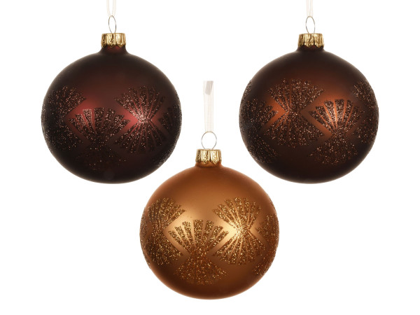 Weihnachtskugel in braun aus Glas