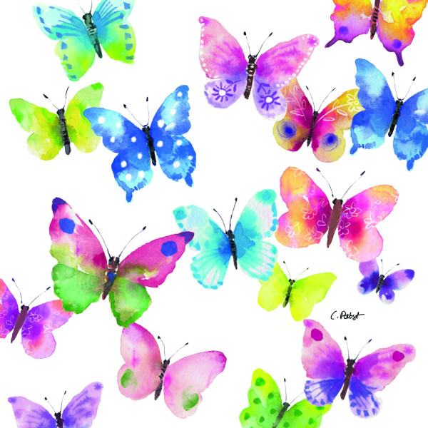 Servietten BUTTERFLY PHANTASY in bunt aus Papier