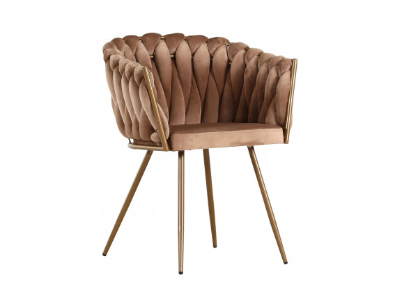 Sessel WEAVY in goldfarben aus Stoff