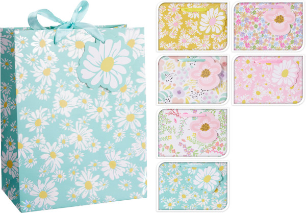 Geschenktasche BLÜMCHEN in mehrfarbig aus Papier