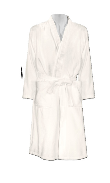 Bademantel Schalkragen in creme aus Baumwolle