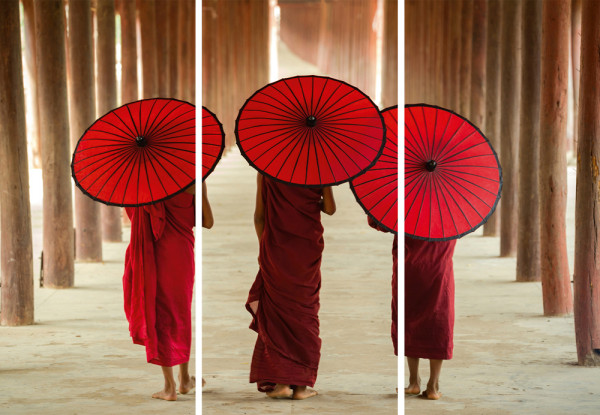 Akustikbild MÖNCHE in mehrfarbig