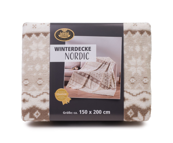 Decke NORDIC taupe in taupe aus Polyester