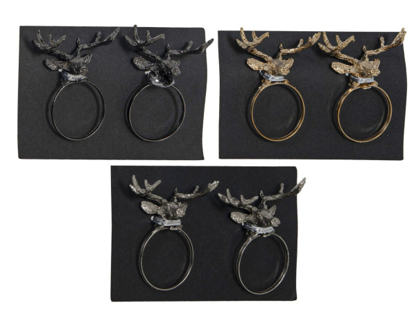 Serviettenring-Set REINDEER in mehrfarbig aus Kunststoff