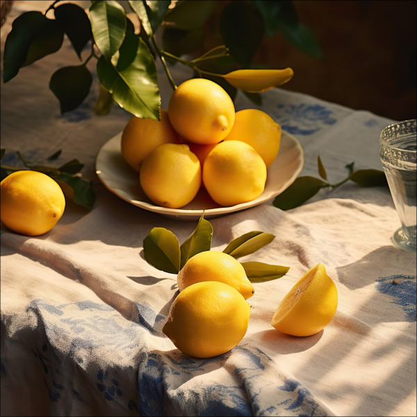 Glasbild LEMONS IV in mehrfarbig aus Glas