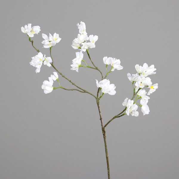 Kunstblume Kirschblütenzweig in creme aus Kunststoff