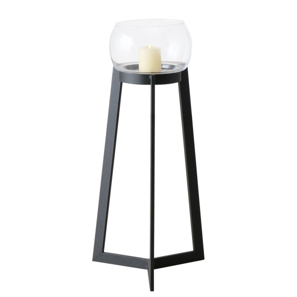 Windlicht SOLA in schwarz aus Materialmix
