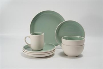Kombiservice LONDON in grün aus Steinzeug