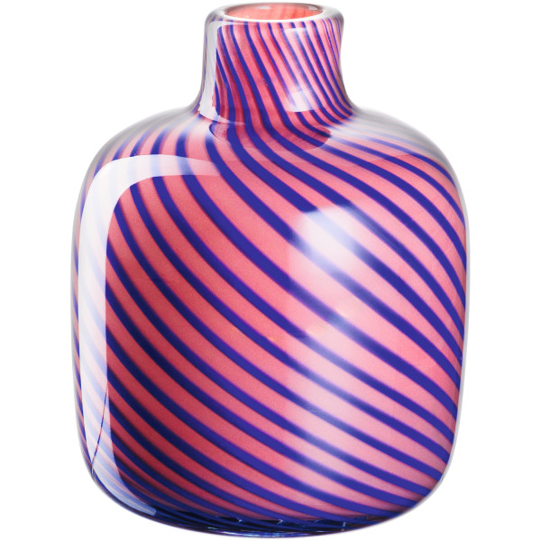 Vase LEONARDO FILO COLORI in pink aus Glas