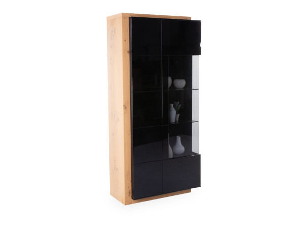 Vitrine MONDO ELEGANCE in schwarz aus Lack Hochglanz