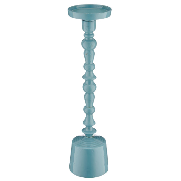 Kerzenhalter in taubenblau aus Aluminium