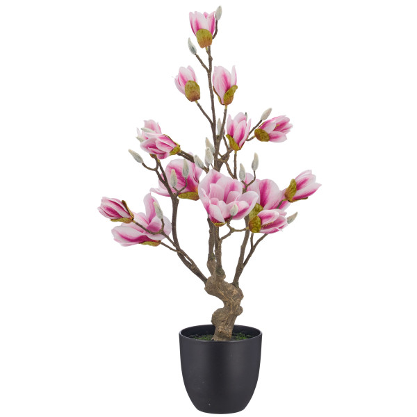 Kunstblume Magnolie in rosa aus Kunststoff