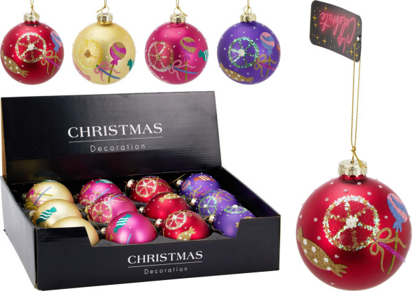 Weihnachtskugel in mehrfarbig aus Glas