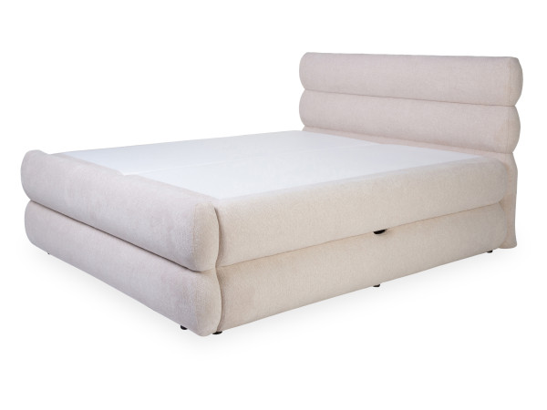 Boxspringbett NALU in beige aus Stoff