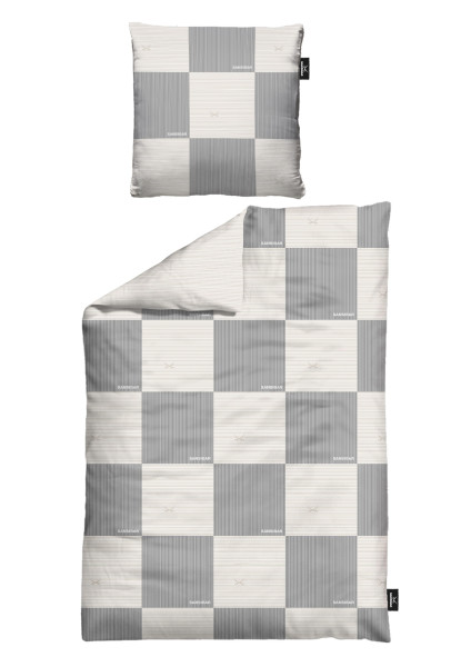 Bettwäsche SANSIBAR Satin in grau aus Baumwolle