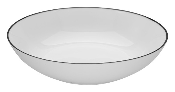 Suppenteller LUNA BLACK LINE in weiß aus Porzellan