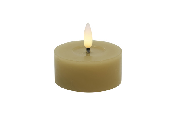 Teelicht LED 2er-Set BASIC in vanille aus Wachs
