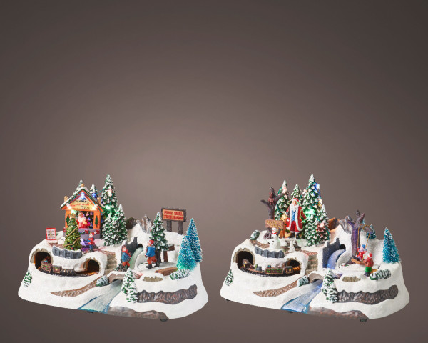 Dekoobjekt LED WINTERDORF in mehrfarbig aus Polyresin