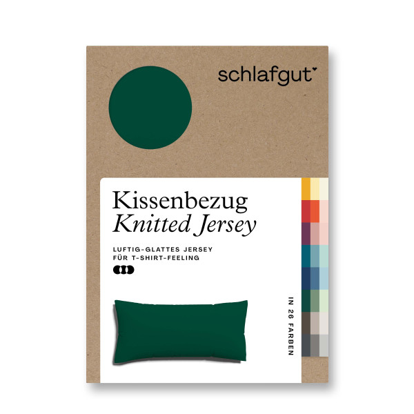 Kissenbezug Knitted Jersey in grün aus Mischgewebe