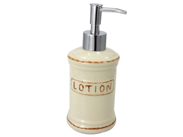 Seifenspender BRUSH in beige aus Keramik