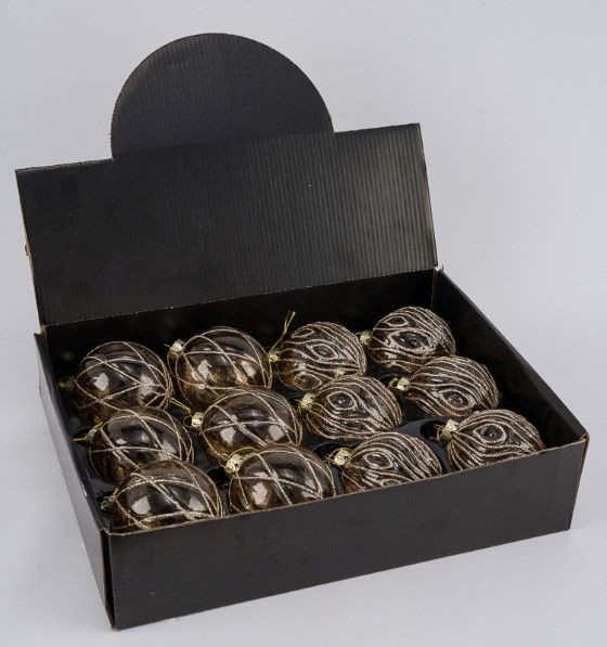 Weihnachtskugel in braun aus Glas