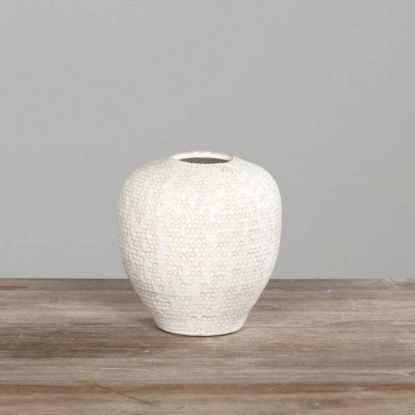 Vase in creme aus Keramik