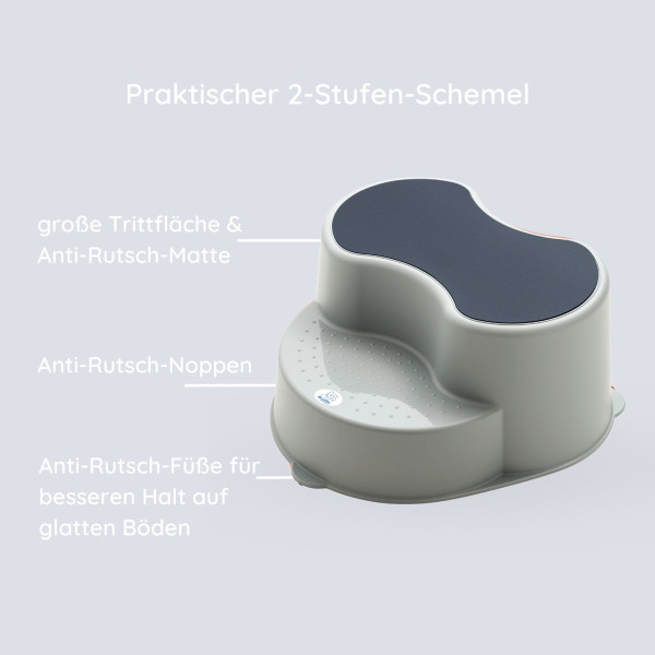 Kinderschemel TOP in grau aus Kunststoff