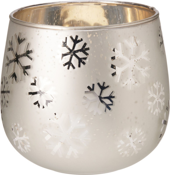 Teelichthalter in weiß aus Glas
