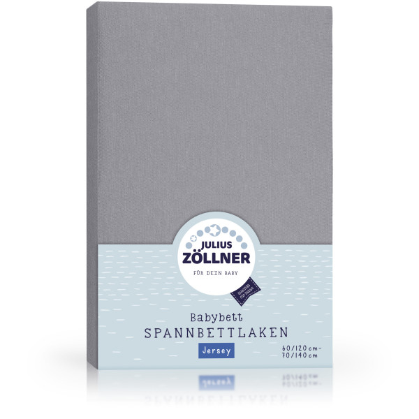 Spannbettlaken ZÖLLNER Jersey in anthrazit aus Baumwolle