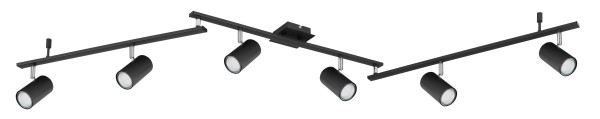 Wand-/Deckenspot ROBBY in schwarz aus Metall