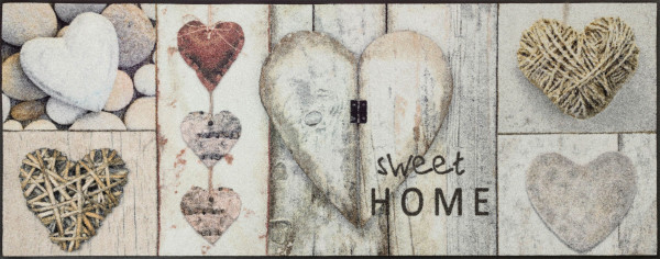 Fußmatte VINTAGE Hearts in mehrfarbig aus Polyamid